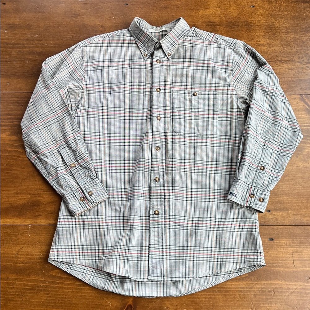 Orvis Button Down Shirt Long Sleeve 100% Cotton Sz M